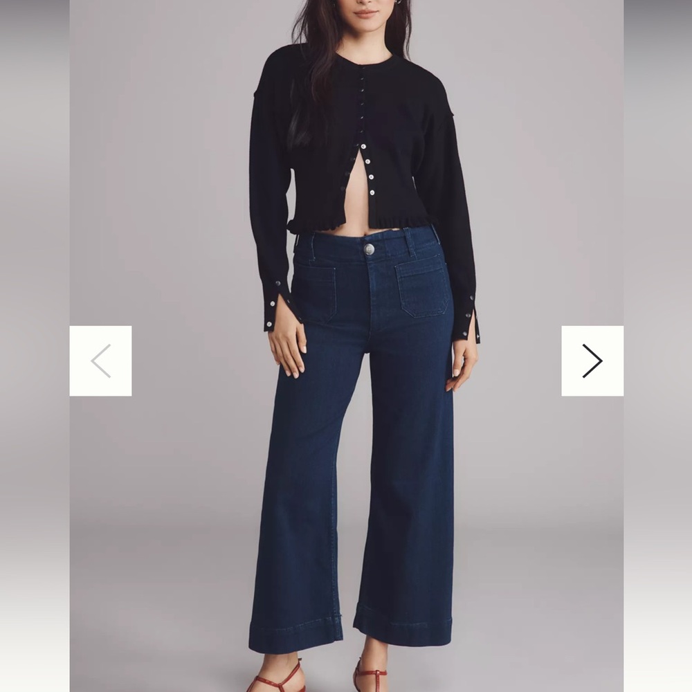 THE COLETTE CROPPED HIGH-RISE WIDE-LEG JEANS